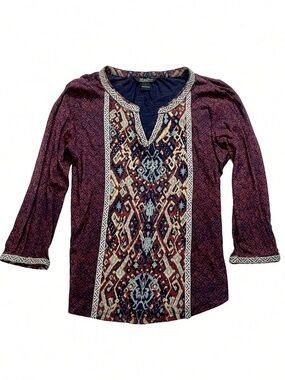 Lucky Brand Women's Colorful 3/4 sleeve Shirt